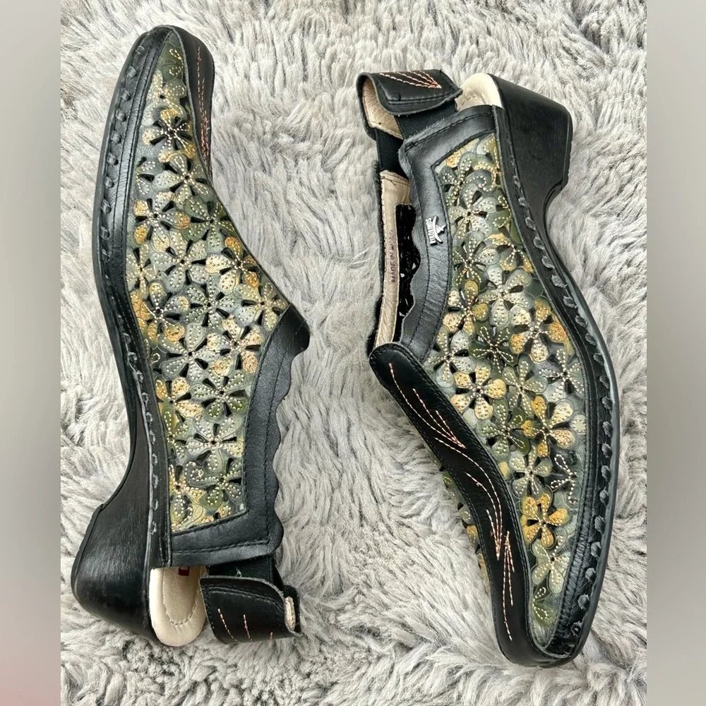 PIKOLINOS Romana Slingback - Floral Laser Cut Leather - Made in Italy EU 41 - Picture 4 of 9